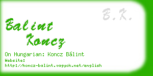 balint koncz business card